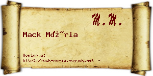Mack Mária névjegykártya