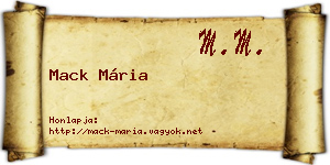 Mack Mária névjegykártya